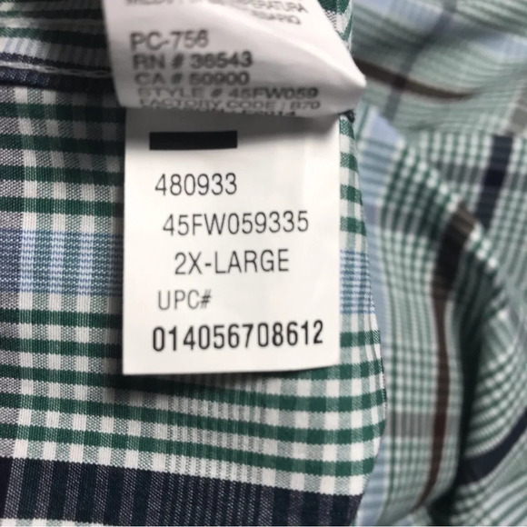 Izod Men's Plaid Slim Fit Button Down Shirt. Sz: XXL - Picture 3 of 11